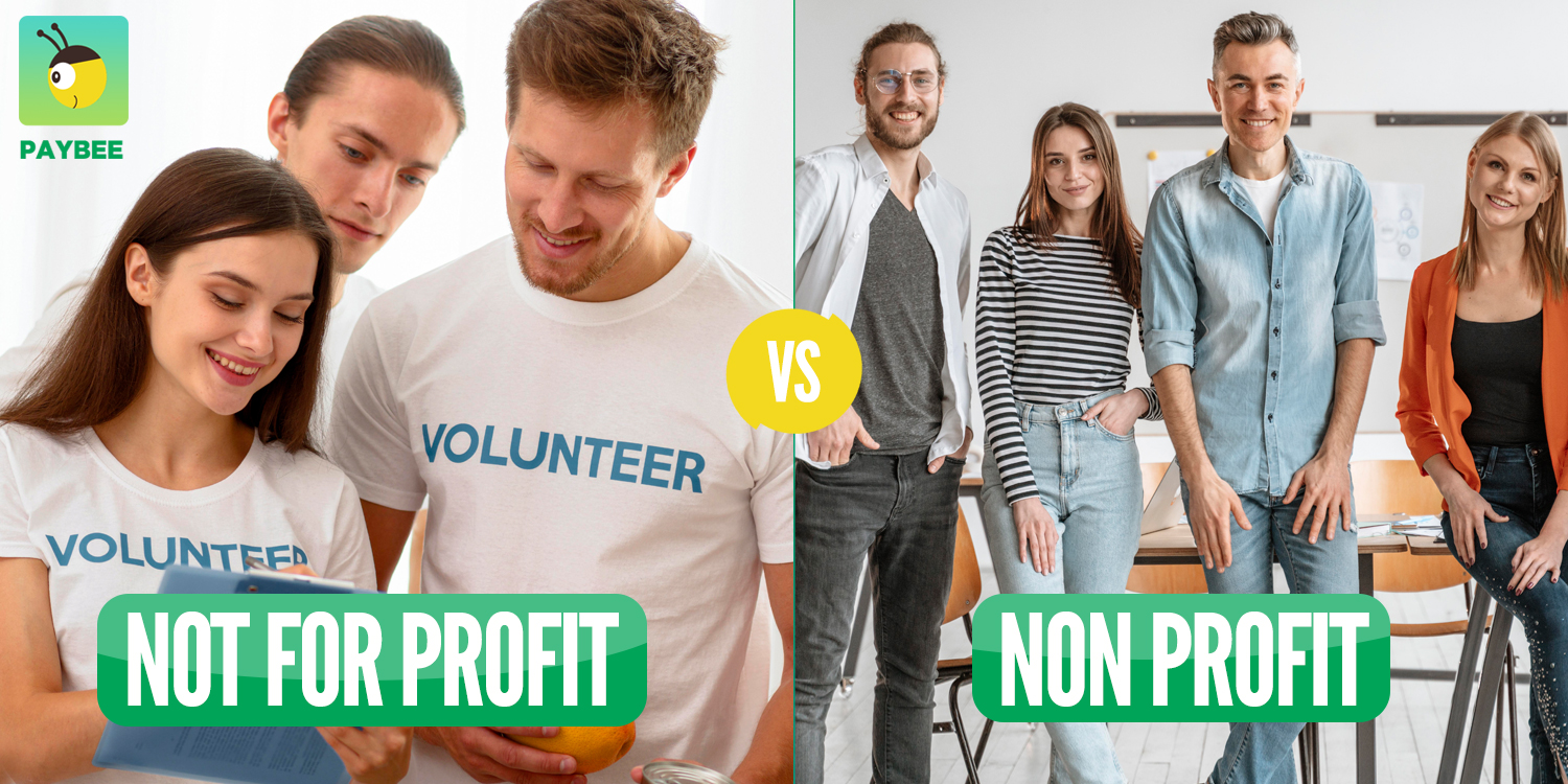 Difference between a non profit and a not for profit: visual explanation