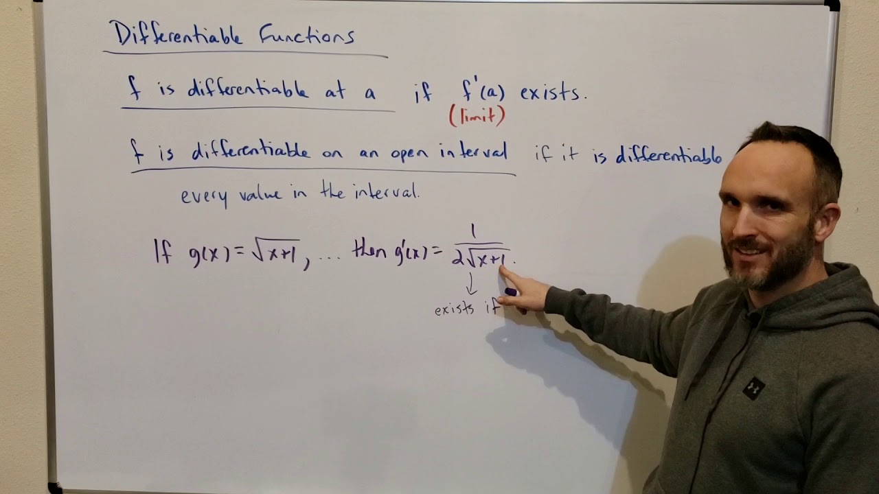 What does it mean for a function to be differentiable: example and key details