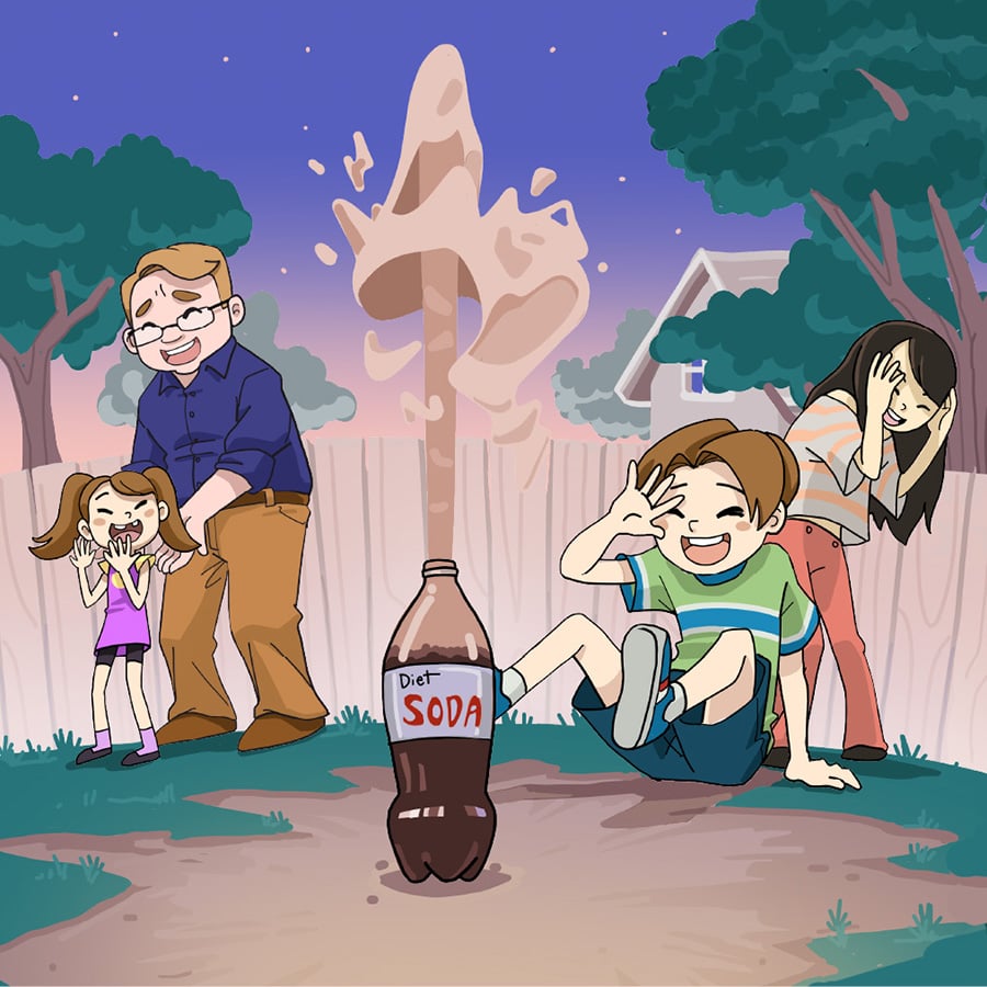 Why do mentos react to soda: main illustration